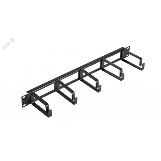 Органайзер 19 дюймов, 1U, кольца 80мм, металлический, с крышкой, черн