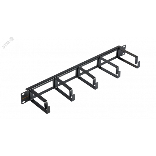 Органайзер 19 дюймов, 1U, кольца 80мм, металлический, с крышкой, черн
