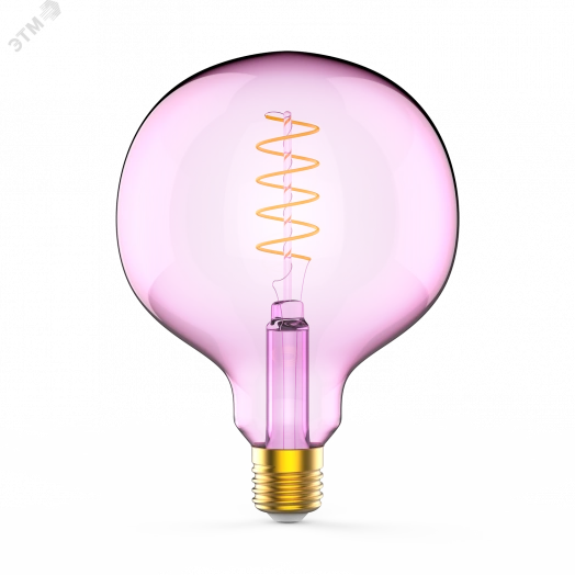 Лампа светодиодная филаментная LED 5 Вт 190 лм 1800К AC185-265В E27 шар G125 теплая розовая колба Black Filament Gauss
