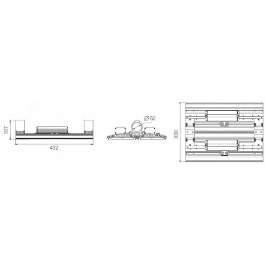 Светодиодный светильник Diora Unit2 Glass PRO 270/42000 Д прозрачный 4K консоль