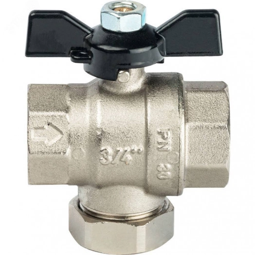 Кран шаровой с фильтром 3/4' ручка бабочка