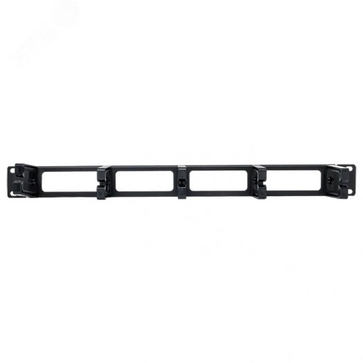 Органайзер кабельный TERACOM PRO 1U с 5 пластиковыми кольцами чёрный