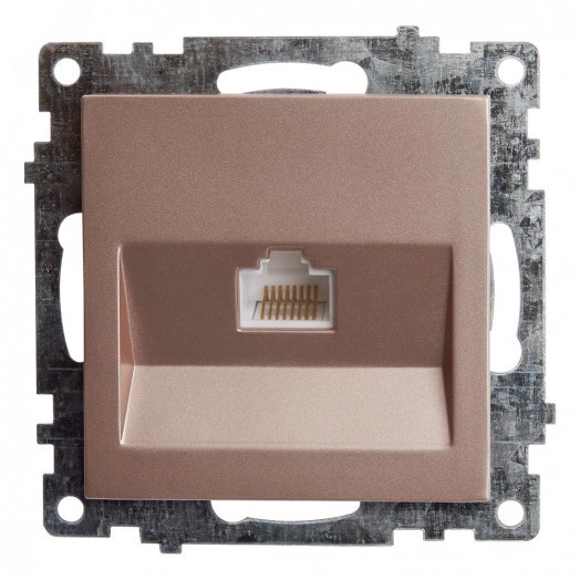 Розетка компьютерная 1-местная RJ-45 (механизм), серия Катрин, шампань