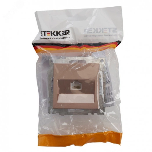 Розетка компьютерная 1-местная RJ-45 (механизм), серия Катрин, шампань