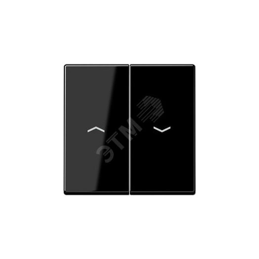 Клавиша 2-я с символом  стрелки  для жалюзийного выключателя  и кнопки  Серия A500  Материал- термопласт  Цвет- черный