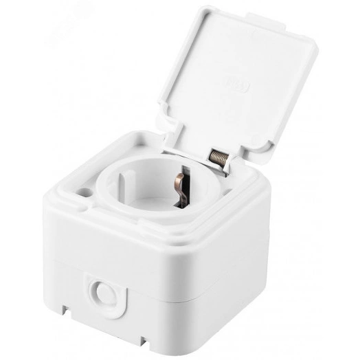 Розетка 1-местная с/з, белый,