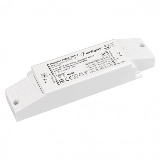 Блок питания ARJ-SP-40-PFC-TRIAC-INS (40W, 27-38V, 0.7-1.05A) (, IP20 Пластик, 5 лет)