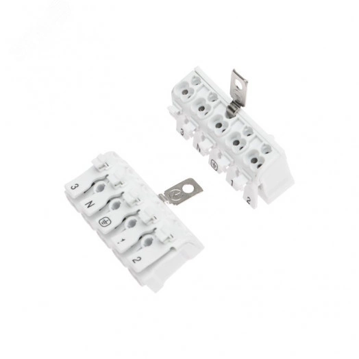 Клемма пружинная соединительная КСП 5-полюсная с заземлением и с монтаж, REXANT