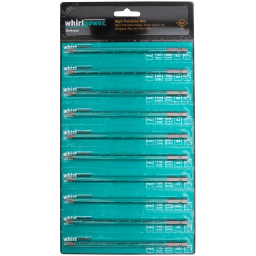 Биты 10 шт WP, сталь S2, с насечкой, Профи РН 2