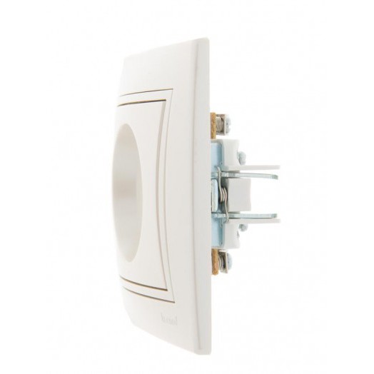 Розетка проходная TV СП Mira 16А IP20 со вставкой жемчуж./бел. перламутр. LEZARD 701-3030-129