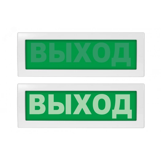 Оповещатель световой Молния-12 СН ВЫХОД зеленый фон