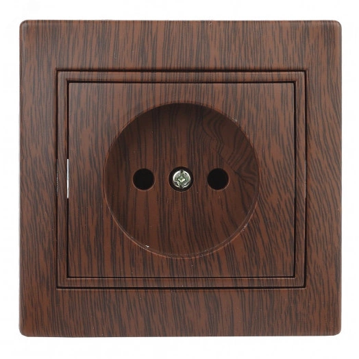 Розетка Intro Plano 1-201-10 без заземления 2P, 16А-250В, IP20, СУ, венге