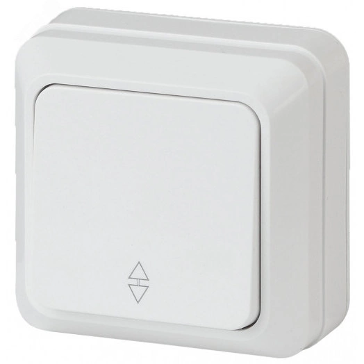 Переключатель Intro Quadro 2-103-01 одноклавишный 10А-250В, IP20, ОУ, белый