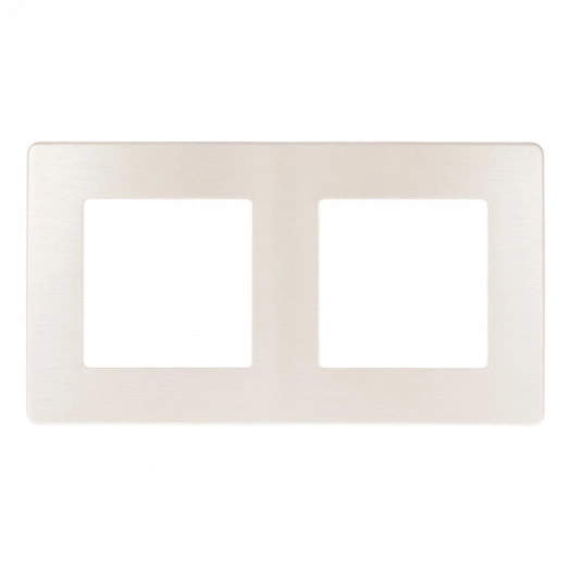 Рамка для розеток и выключателей Серия 12 12-5102-15 на 2 поста, Сатин, перламутр