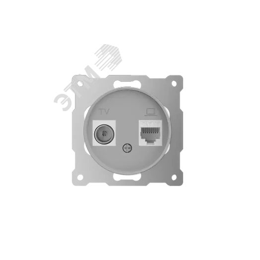 Розетка двойная антенна/компьютер TV/RJ45 кат.5e, цвет серый (серия Florence)