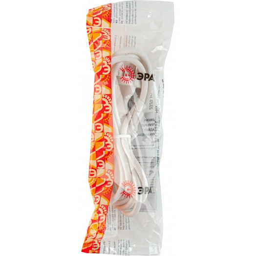 Шнур сетевой с вилкой UX-2x0,75-2m-W 2м ПВС 2x0,75мм2 белый