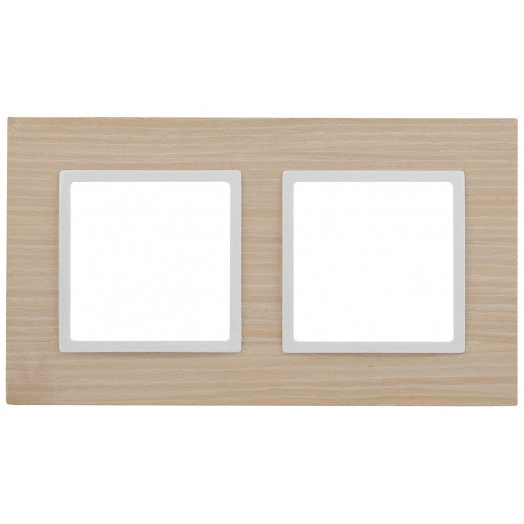 Рамка на 2 поста, дерево, Эра Elegance, белён.дуб-бел (5/50/1200) 14-5302-01