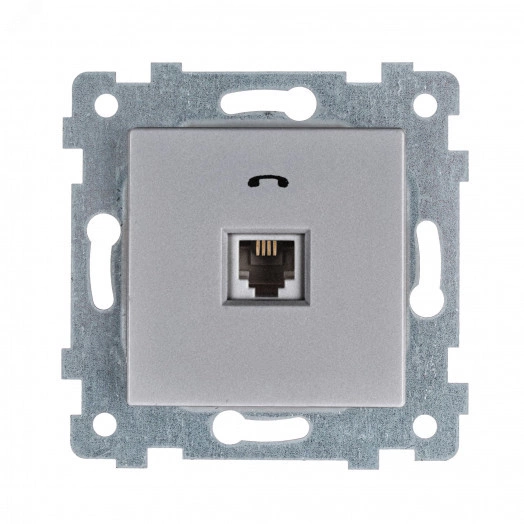 Аксиома  Механизм розетки низковольтной телефонной скрытой установки РТ1-459 Алюминий