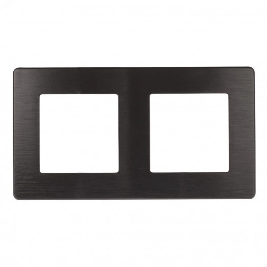 Рамка для розеток и выключателей Серия 12 12-5102-05 на 2 поста, Сатин, антрацит