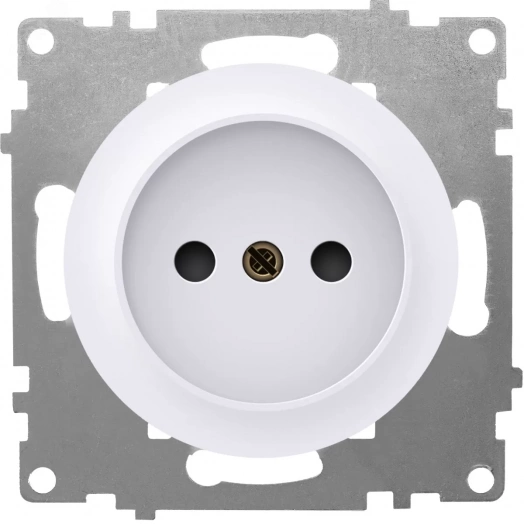 Розетка без заземления, винтовые контакты, цвет белый (серия Florence)