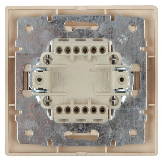 Выключатель Intro Plano 1-104-03 двухклавишный, 10А-250В, IP20, СУ, Plano, алюминий