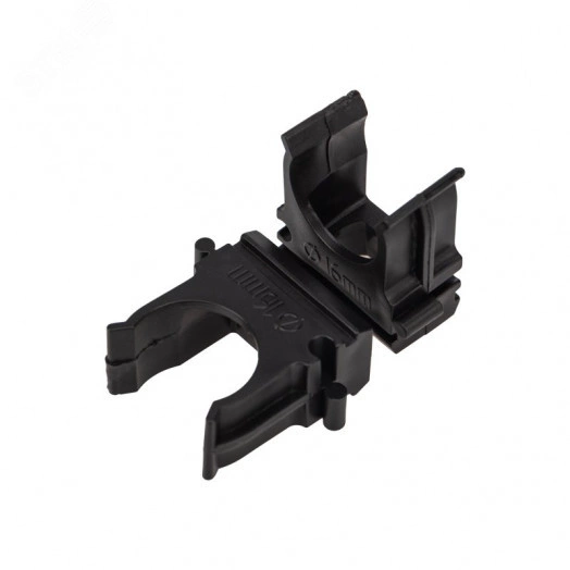 Крепеж-клипса для трубы 16 мм, черная (100 шт./уп.), REXANT