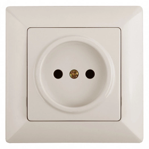 Розетка Intro Solo 4-201-02 без заземления 2P, 16А-250В, IP20, СУ, слоновая кость