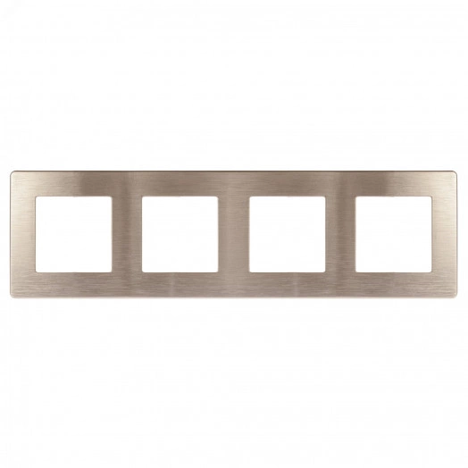 Рамка для розеток и выключателей Серия 12 12-5104-13 на 4 поста, Сатин, бронза