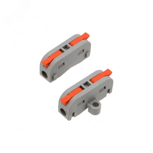 Клемма СМК 222-421P проходная 1 полюс, с монтажной площадкой (0,08-4 кв мм), серая (5 шт./уп.), REXANT