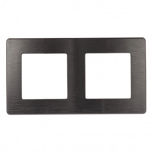 Рамка для розеток и выключателей Серия 12 12-5102-12 на 2 поста, Сатин, графит