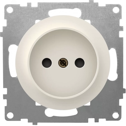 Розетка без заземления, винтовые контакты, цвет бежевый (серия Florence)