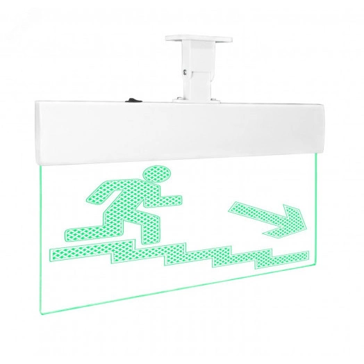 Оповещатель световой с резервным источником питания Молния-220-РИП Ультра Человек по лестнице вправо вниз зеленые светодиоды