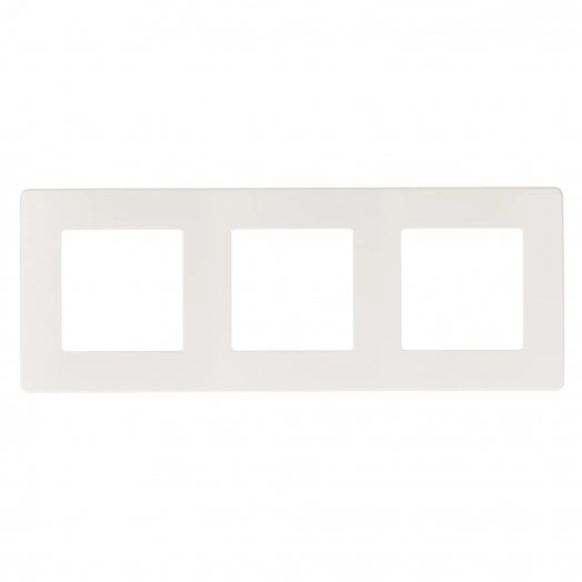 Рамка для розеток и выключателей Серия 12 12-5103-01 на 3 поста, Сатин, белый