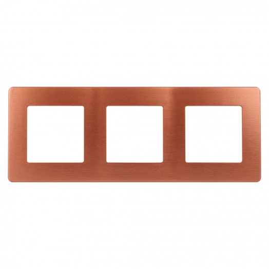 Рамка для розеток и выключателей Серия 12 12-5103-14 на 3 поста, Сатин, медь