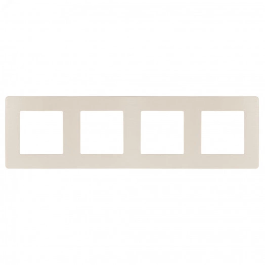 Рамка для розеток и выключателей Серия 12 12-5104-02 на 4 поста, Сатин, слоновая кость
