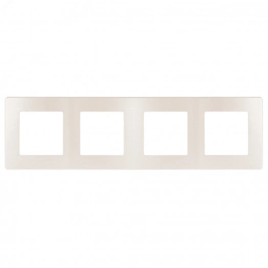 Рамка для розеток и выключателей Серия 12 12-5104-15 на 4 поста, Сатин, перламутр