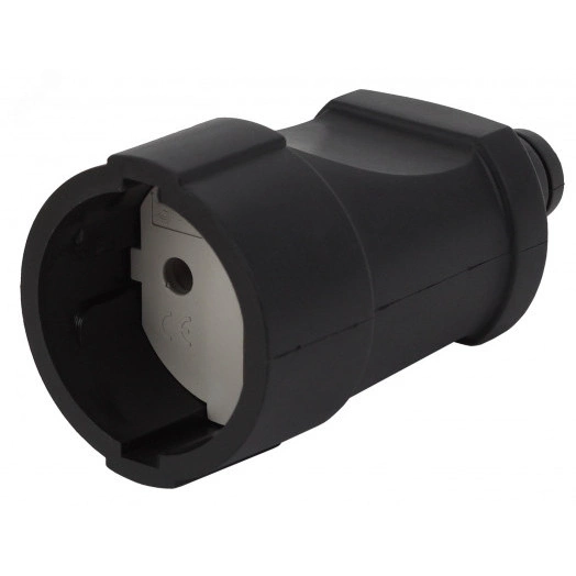 Розетка кабельная б/з прямая ПВХ 10A черная Rx3-B (20/240/1920)