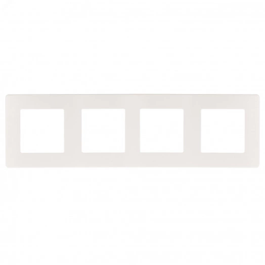 Рамка для розеток и выключателей Серия 12 12-5104-01 на 4 поста, Сатин, белый
