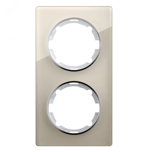 Рамка вертикальная стеклянная двойная, цвет бежевый