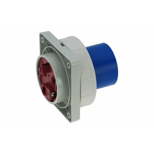 Вилка встраиваемая 125A/230V/1P+N+E/IP67, фланец 130x130