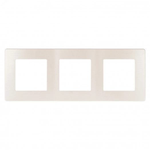 Рамка для розеток и выключателей Серия 12 12-5103-15 на 3 поста, Сатин, перламутр