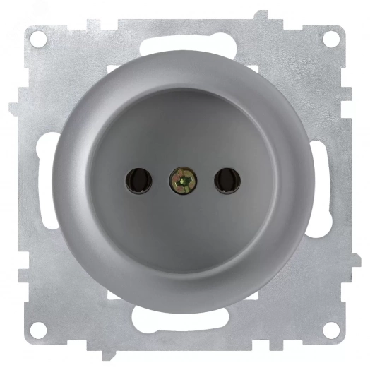 Розетка без заземления, винтовые контакты, цвет серый (серия Florence)