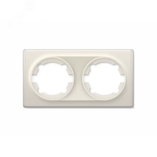 Рамка двойная, цвет бежевый (серия Florence)