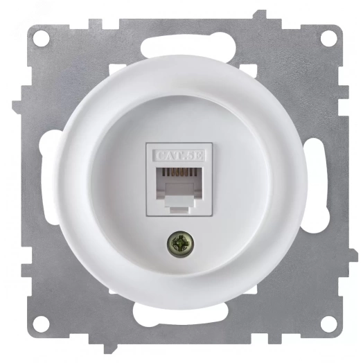 Розетка компьютерная 1xRJ45 кат.5e, цвет белый (серия Florence)