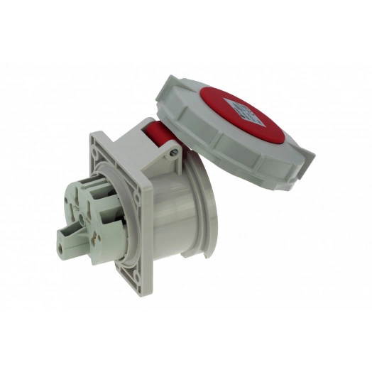 Розетка встраиваемая 32A/400V/3P+N+E/IP67, фланец 75x85