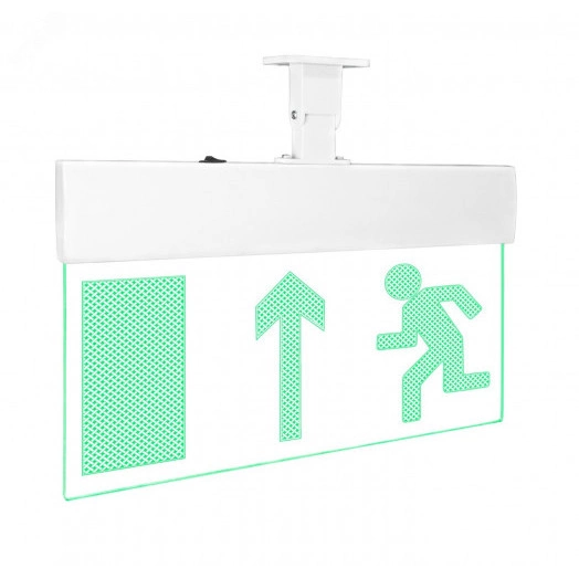Оповещатель световой с резервным источником питания Молния-220-РИП Ультра Человек влево стрелка вверх в дверь  зеленые светодиоды