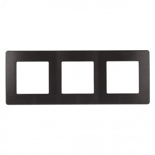 Рамка для розеток и выключателей Серия 12 12-5103-05 на 3 поста, Сатин, антрацит