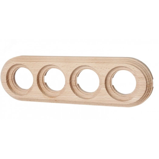 Лизетта Рамка 4 постовая для открытой проводки (Натурэль на бревно 240мм)