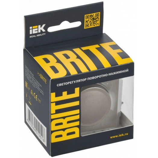 BRITE Светорегулятор поворотно-нажимной 600Вт СС10-1-0-БрШ шампань