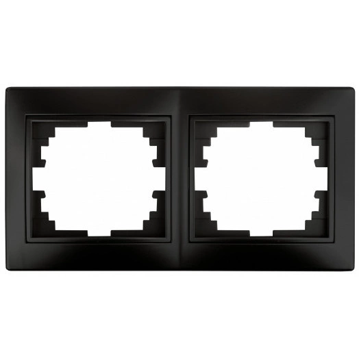 Рамка для розеток и выключателей Intro Plano 1-502-05 на 2 поста горизонтальная, СУ, антрацит